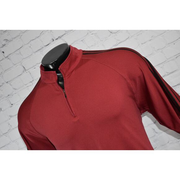 Adidas Golf Pullover Shirt 1/4 ZIP Men Size Large Performance Polyester Maroon - Picture 1 of 8